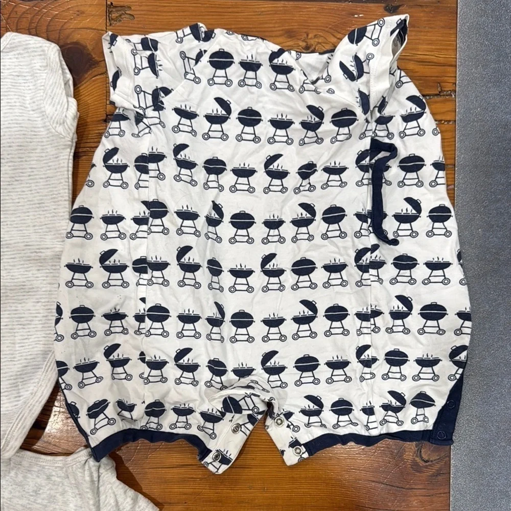 3 month bundle of baby onsies short sleeve & Monica and Andy bbq romper